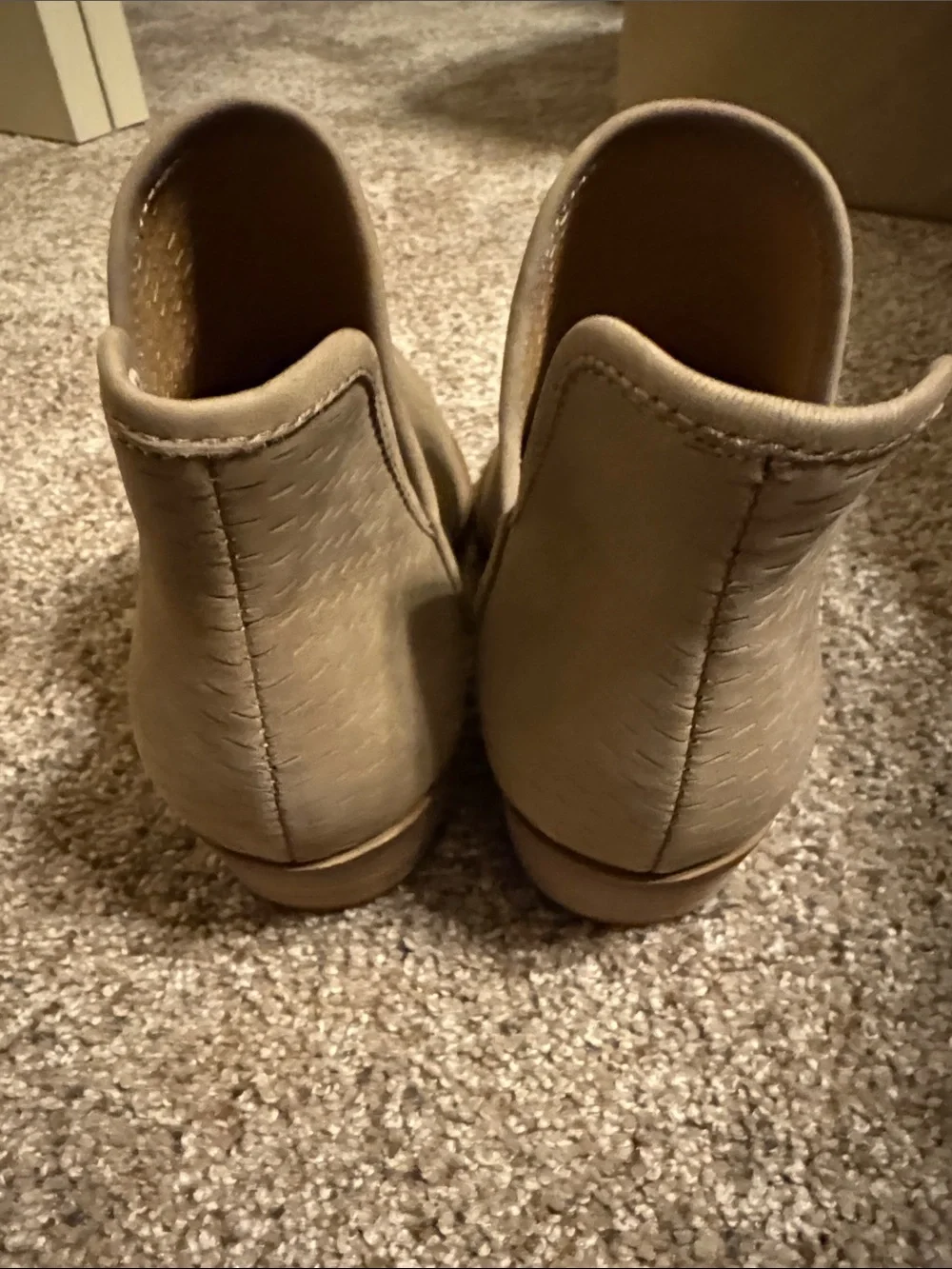Lucky Brand Taupe Perforated Slip-On Ankle Booties